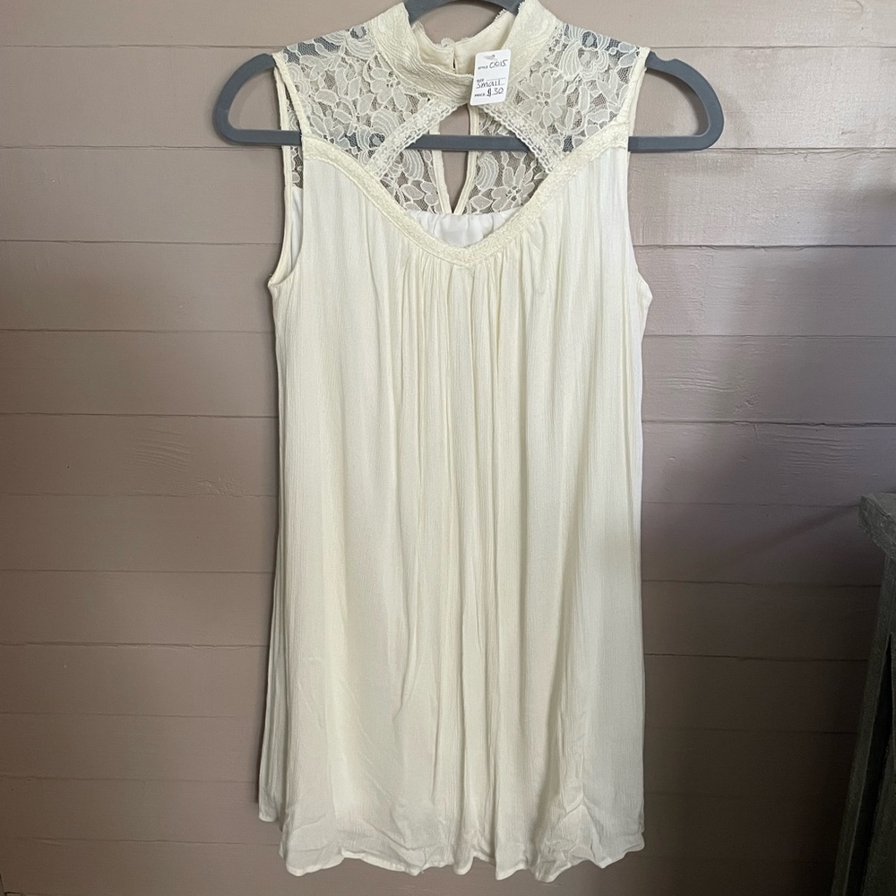 Peach Love California Cream Lace Dress